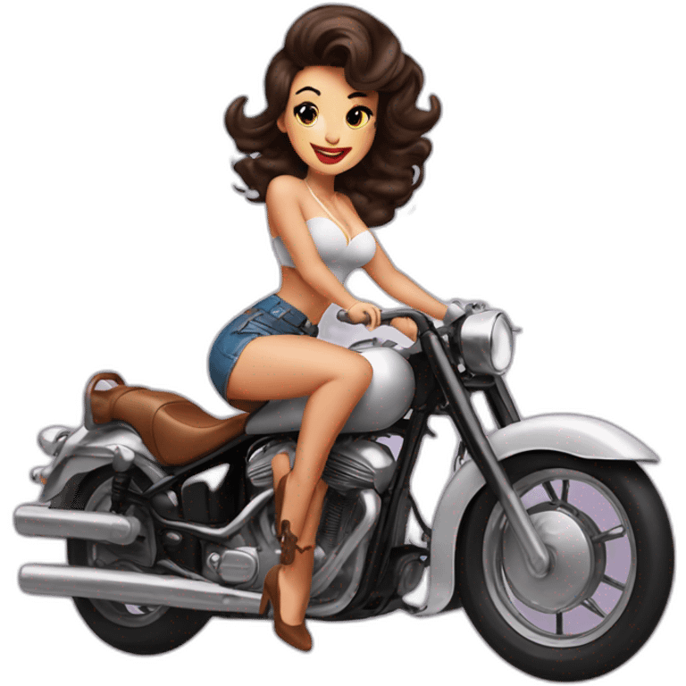 pin up brune moto emoji