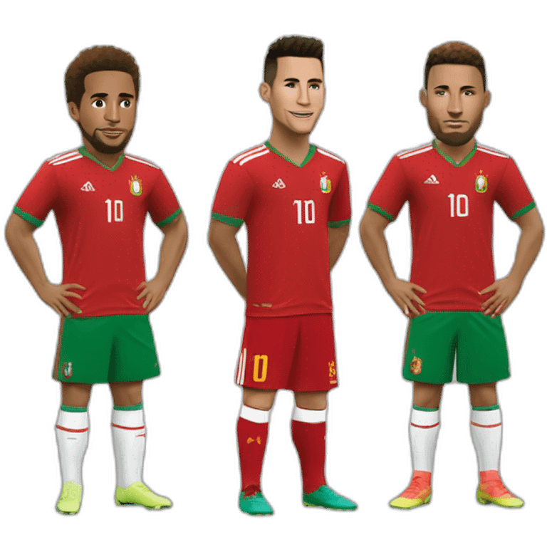 Ronaldo + messi + neymar avec le maillot du maroc emoji