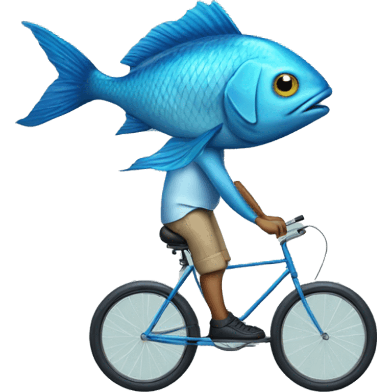 Fish with legs riding unicycle  emoji