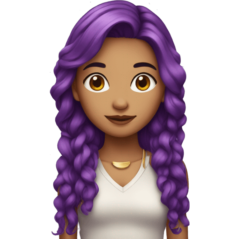 Latin girl with purple hair emoji