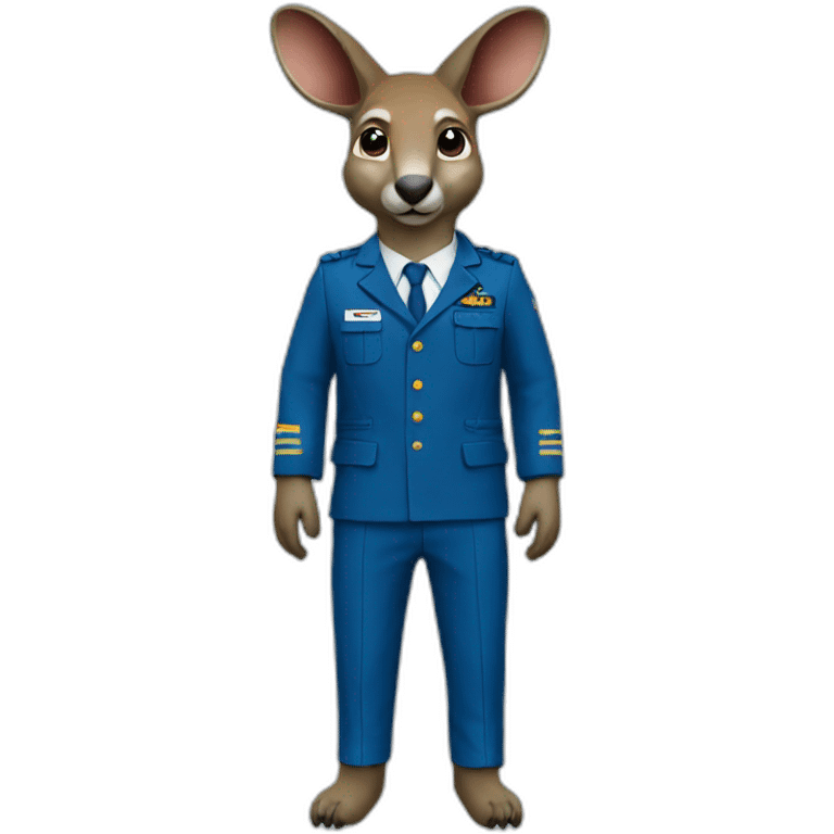 Kangaroo pilot long sleeve blue suit emoji