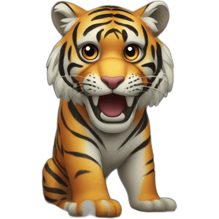 Tiger in black mountain  emoji