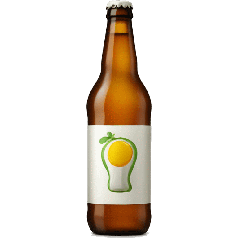 Beer bottle on table emoji