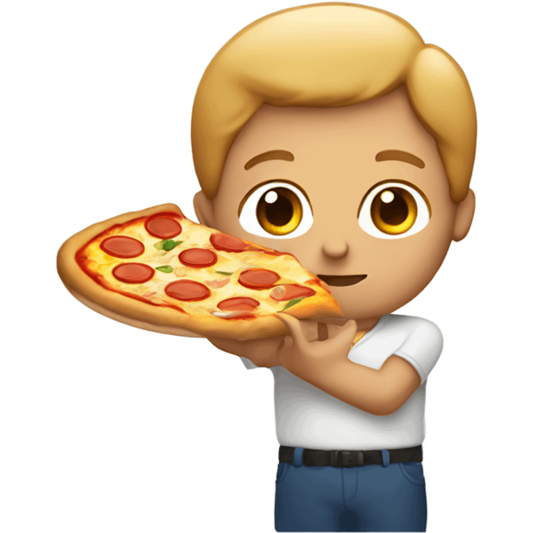 A person holding a pizza emoji