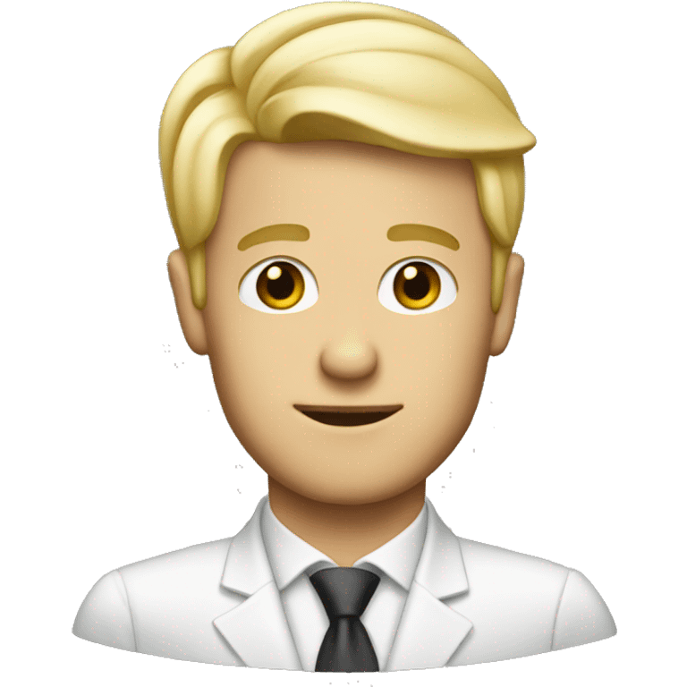 Blonde male attorney with a birthday hat emoji