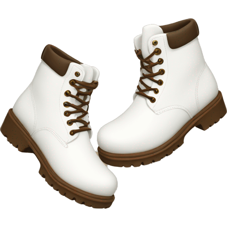 A white brown boots for winters emoji