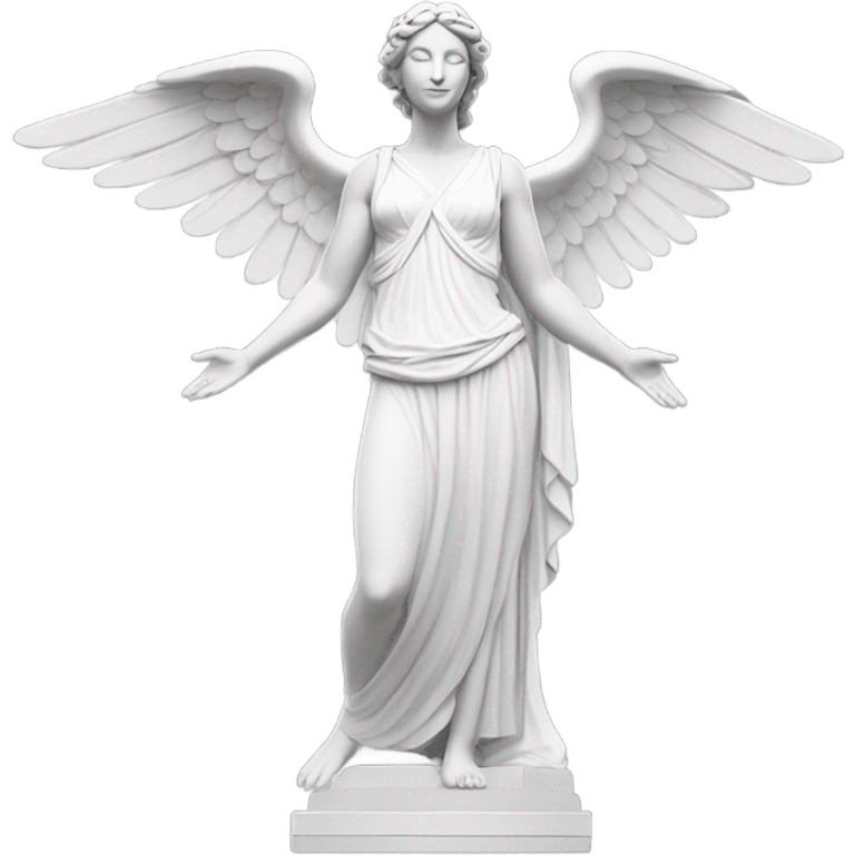 Full body White Greek goddess statue with wings emoji