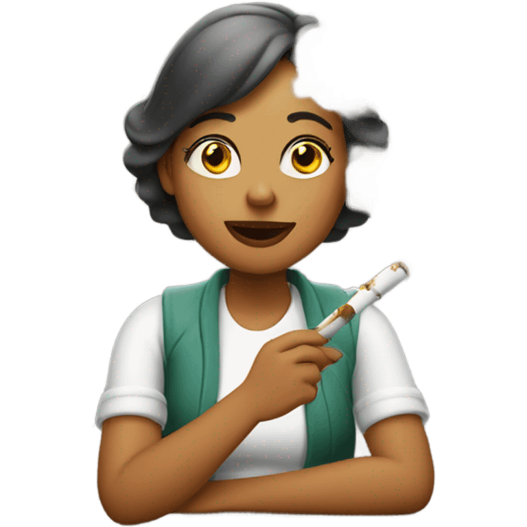 Lady smoking weed emoji