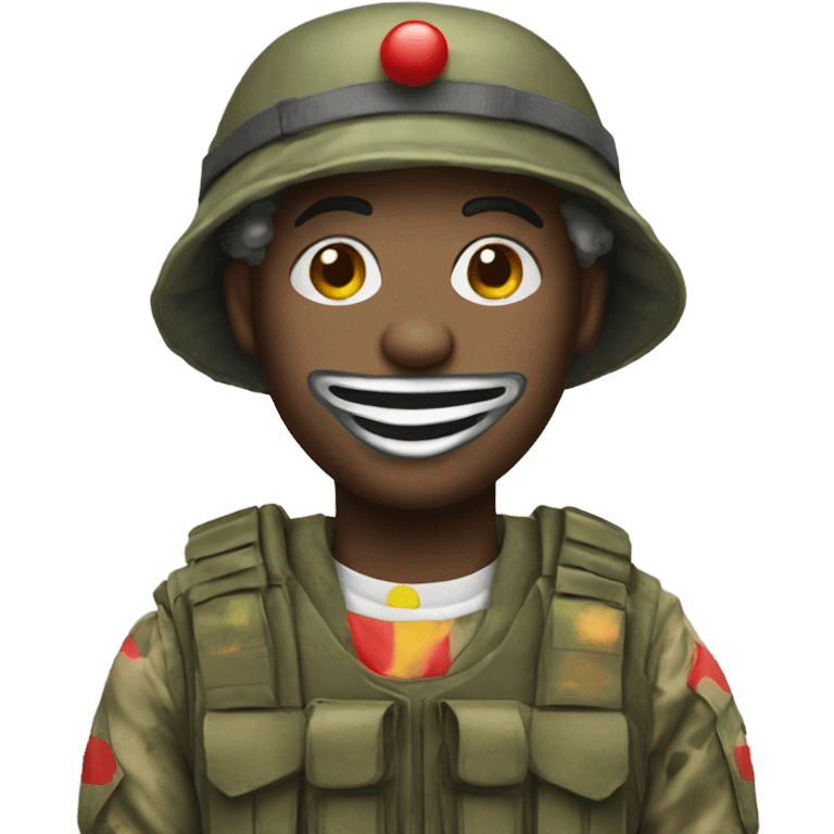 Solider wearing clown outfit emoji