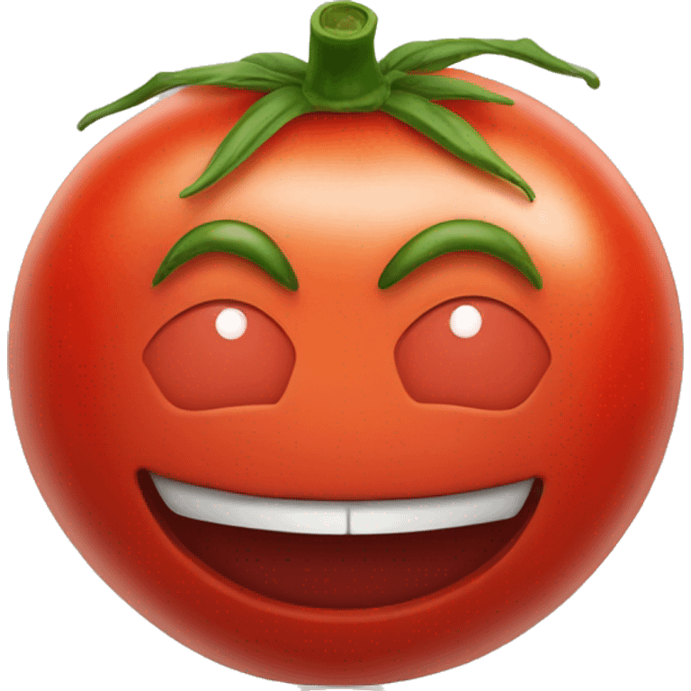 tomato with smile and bow emoji