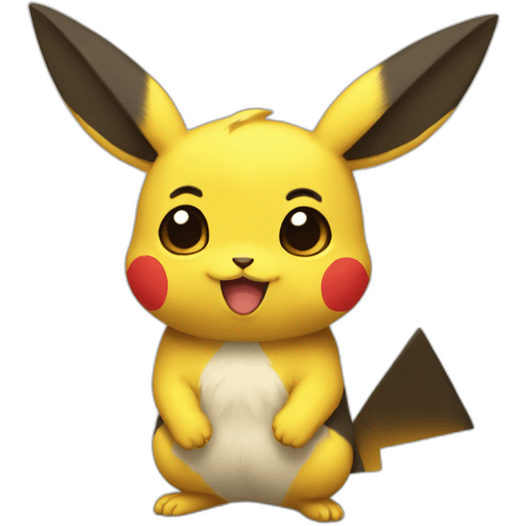 Picatchu qui tien un coeur emoji