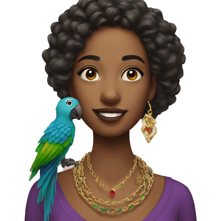 Me with parrot jewelry emoji