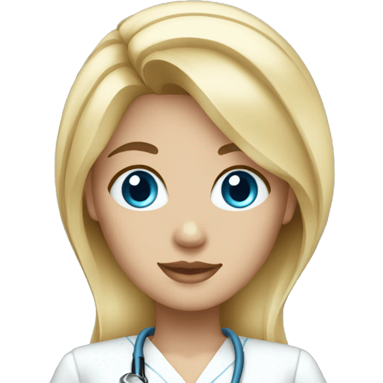 blue eyes blonde nurse emoji