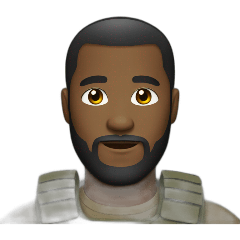 bearded black man with a low military cut emoji