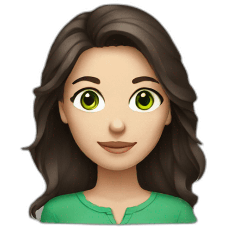 women dark Brown hair Green eyes emoji