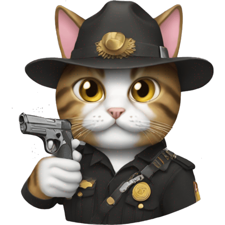 Cat with pistol emoji