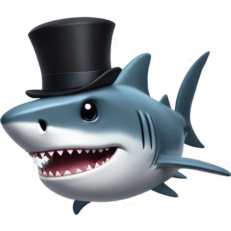 shark whit tophat emoji