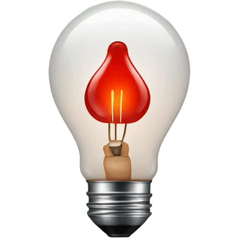 A red bulb nervous emoji