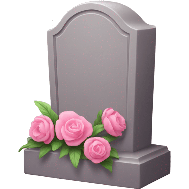 Pink tombstone with flowers  emoji