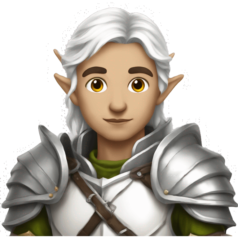 elf with heavy white armor fantasy emoji