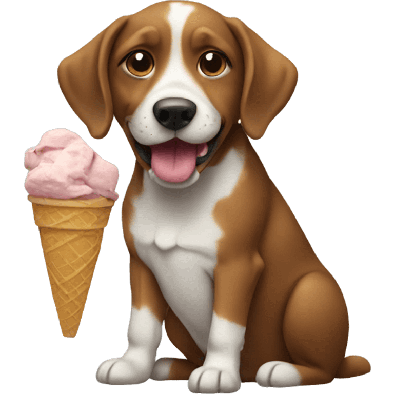  Dog eating icecream emoji