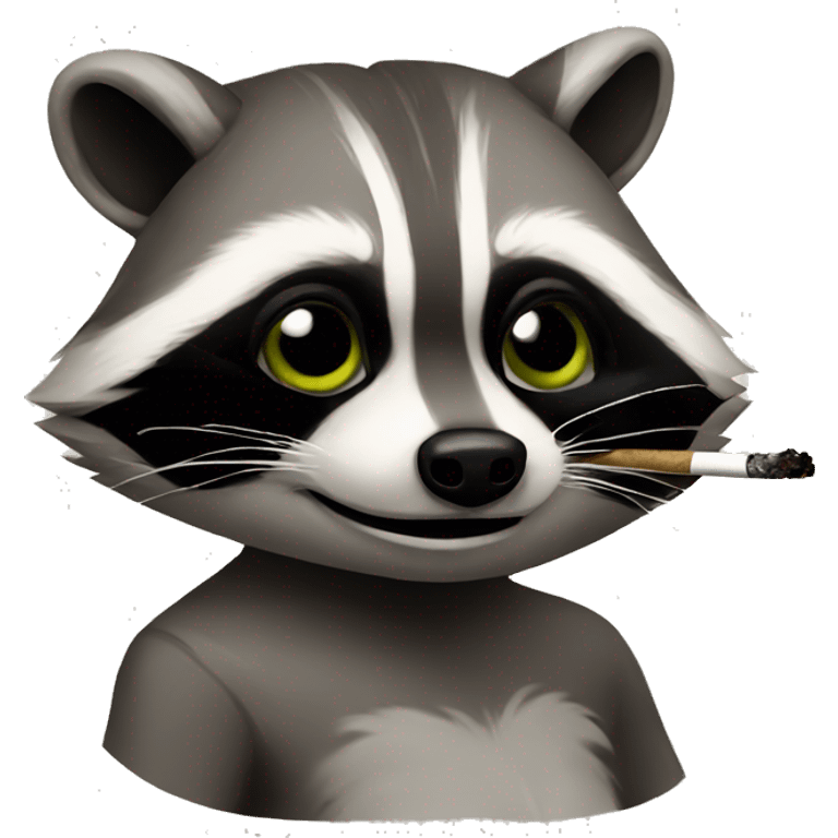 Raccoon smoking emoji