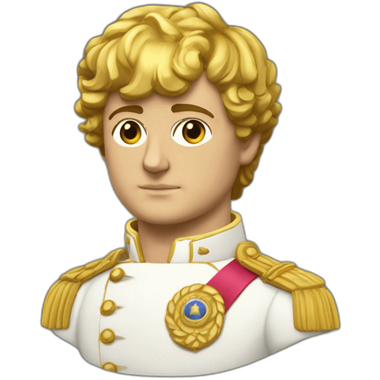 Laurel wreath short hair serious napoleon bonaparte golden statue emoji