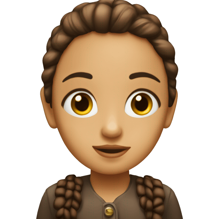 niña con pelo cafe y ojos cafe  emoji