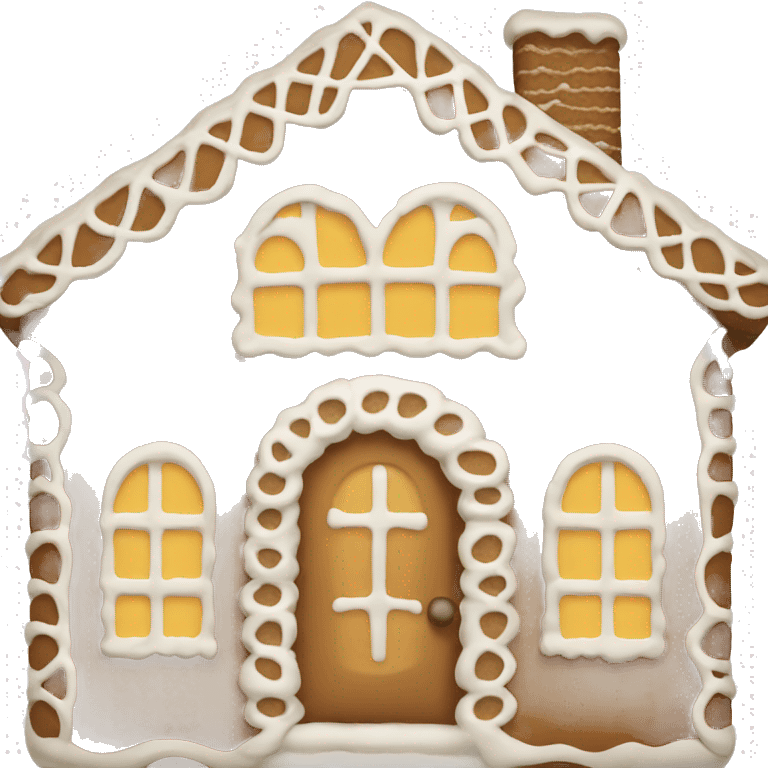 Beige gingerbread house emoji