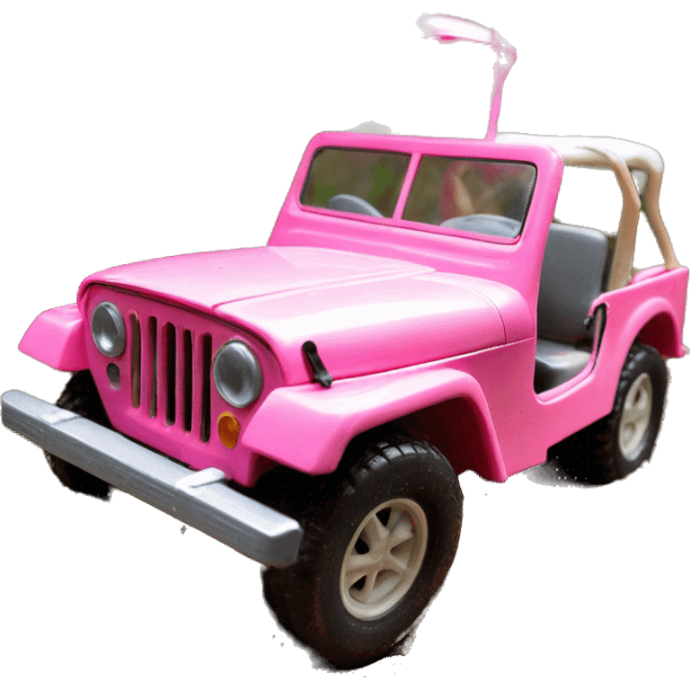 jungle tour Barbie 1963 Willy’s pearly pink cj  jeep in the mud emoji