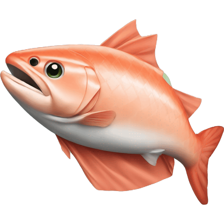 salmon wearing a cape emoji