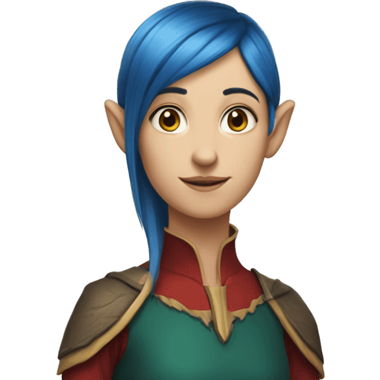 red-elf-girl-short hair-blue ey emoji