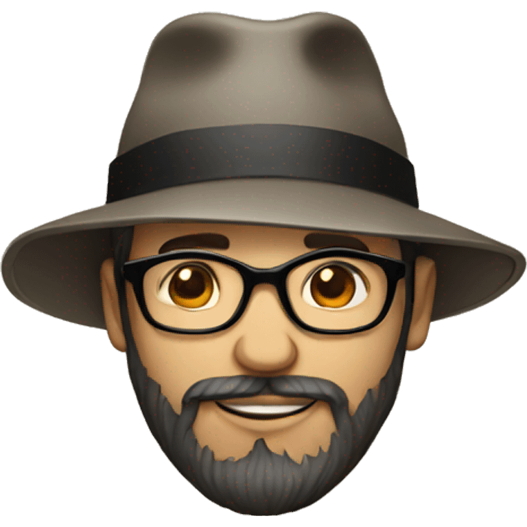 bearded man with glasses and a hat emoji