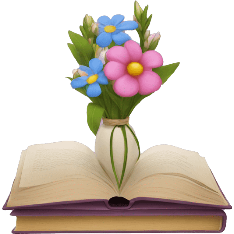 books with flowers  emoji