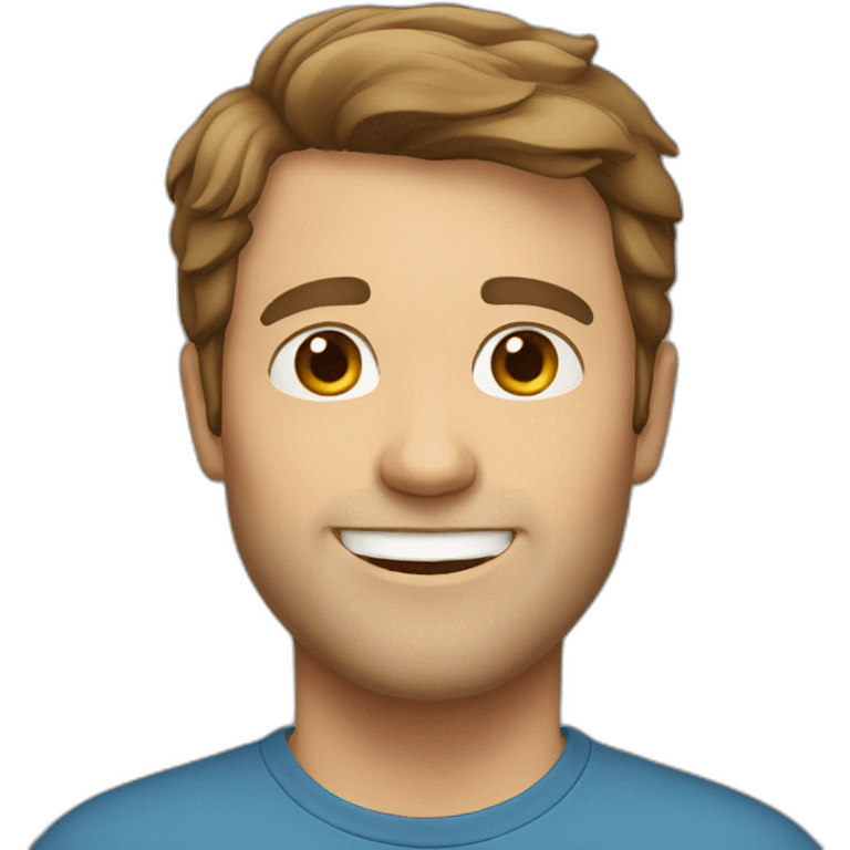 white male, brown hair, 40 years old, smiling emoji