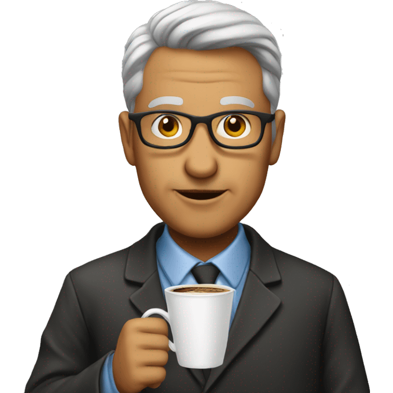 professor with coffee emoji