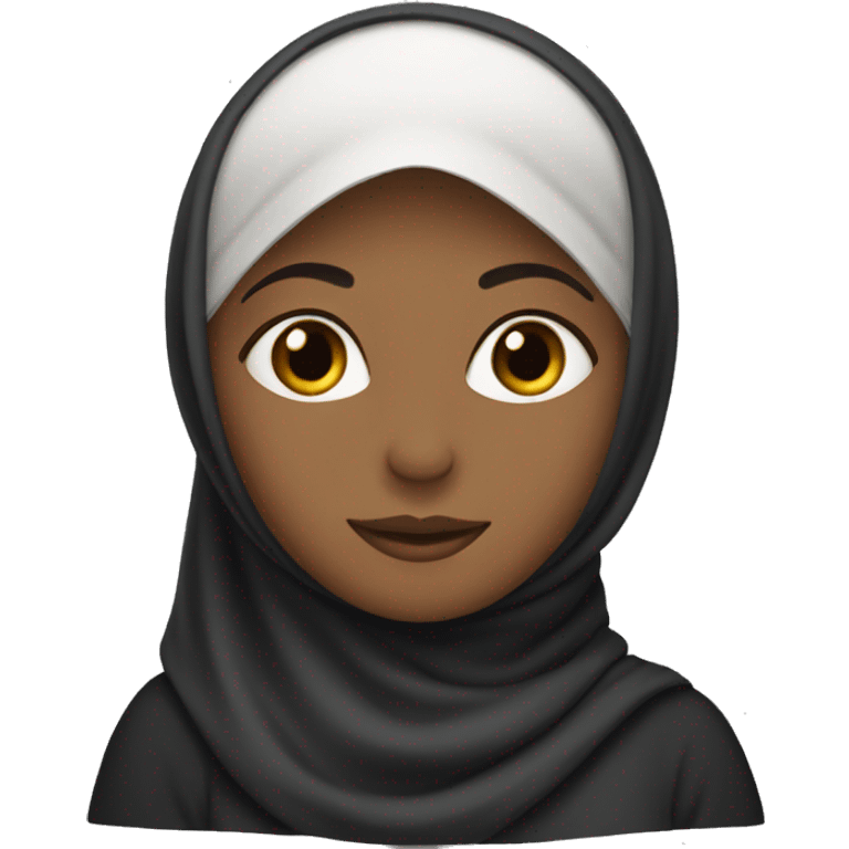 a woman wearing hijab and have 2 children emoji