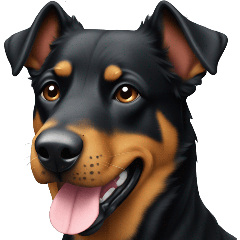 Beauceron dog with cropped ears  emoji