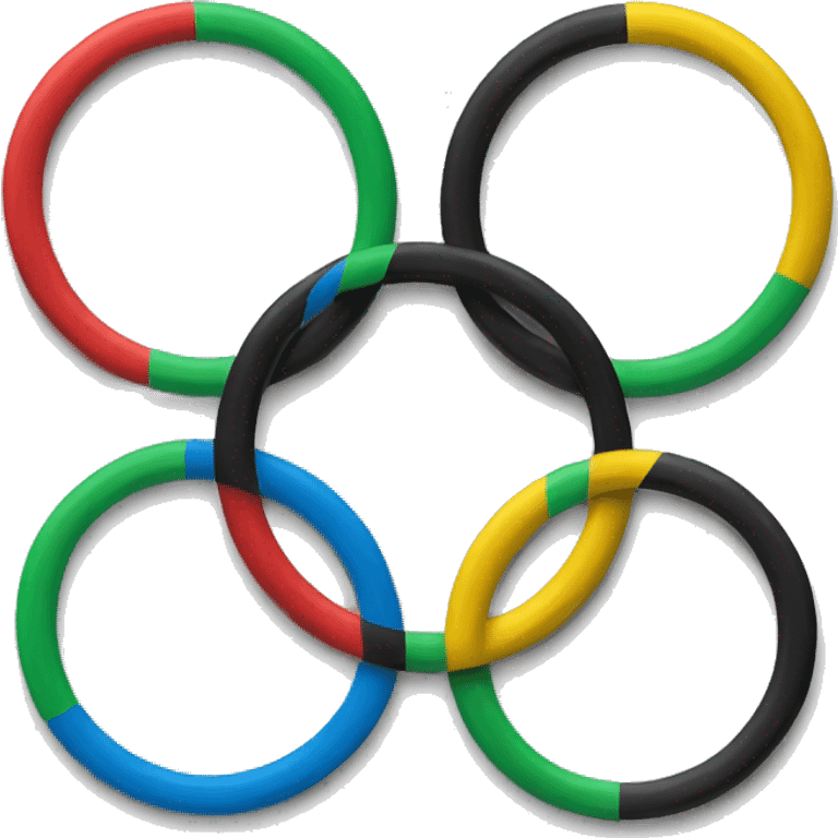 olympic rings blue yellow green black red emoji