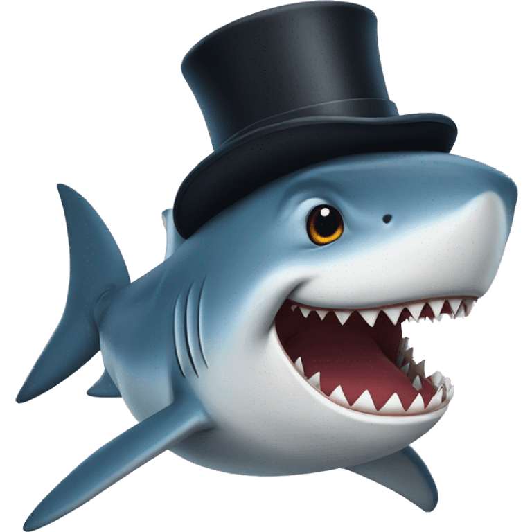 Shark wiht tophat emoji