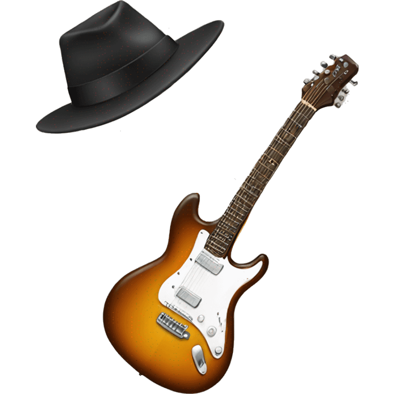 Guitar with a hat emoji