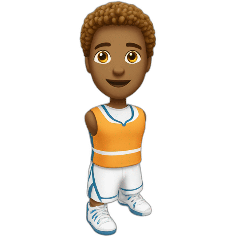 Ado blanc qui joue au basket emoji