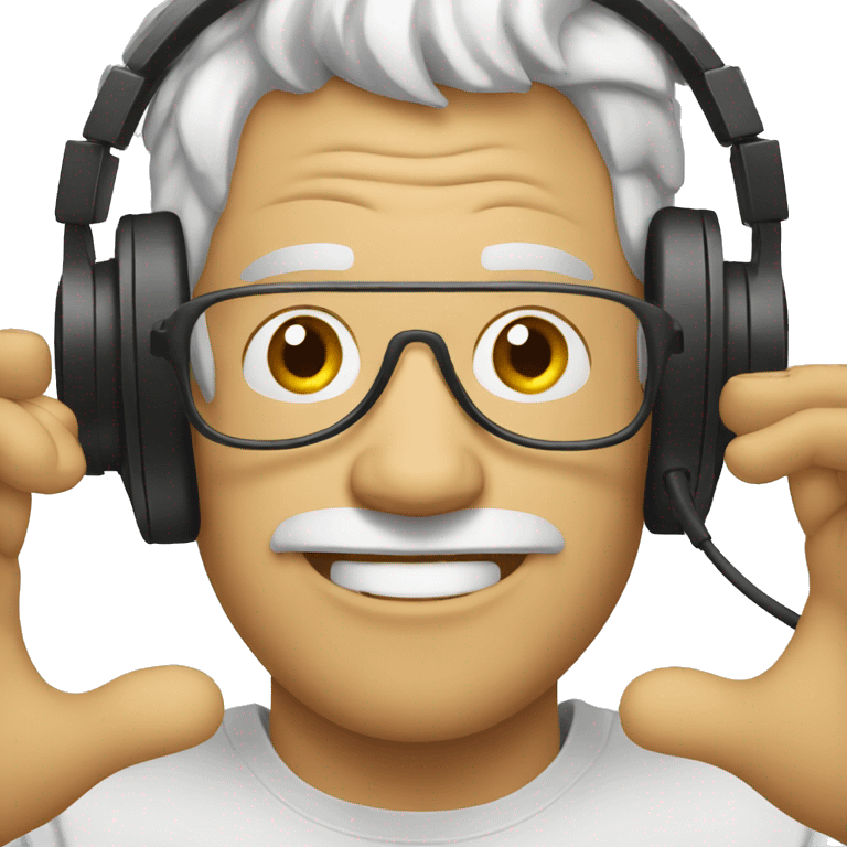 Crazy man listening to music emoji