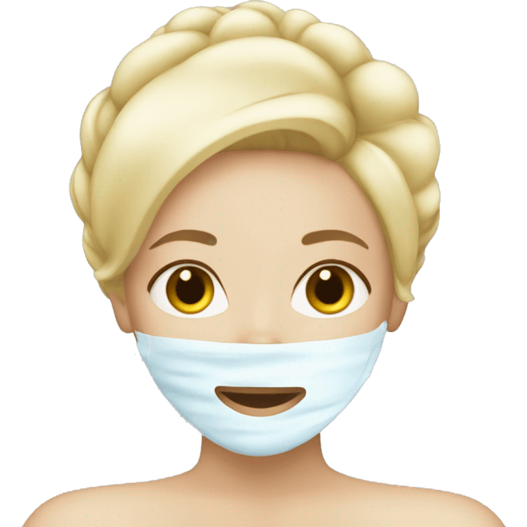 Blonde girl doing skincare emoji