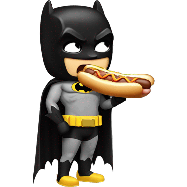 Batman eating hot dog emoji