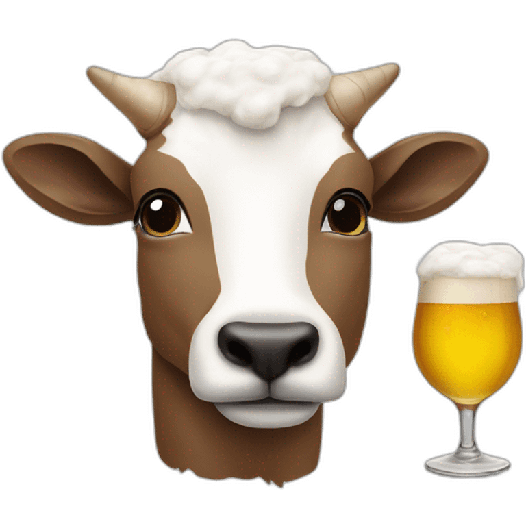 Chèvre qui boit une bière emoji