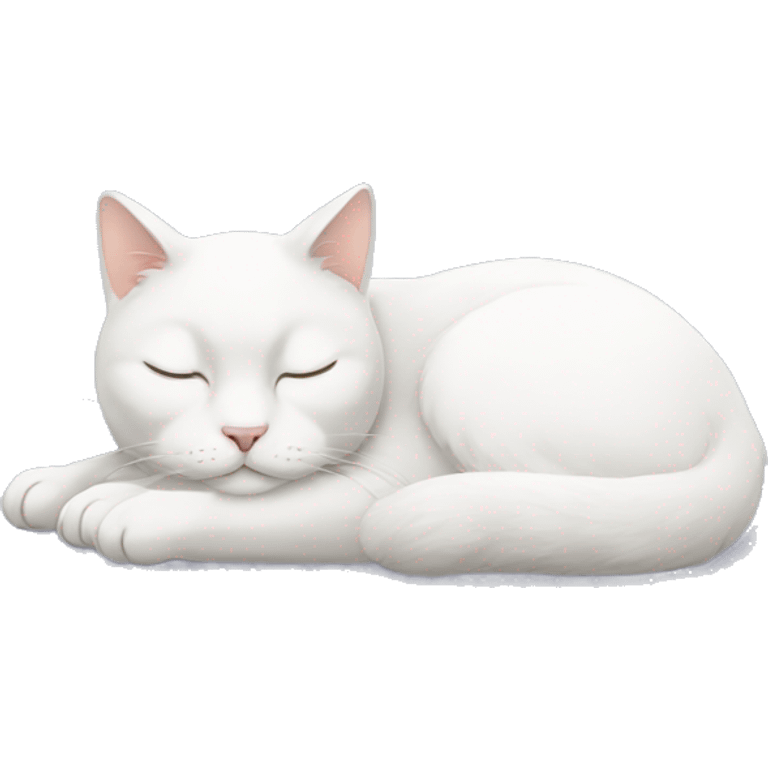 White cat sleeping  emoji