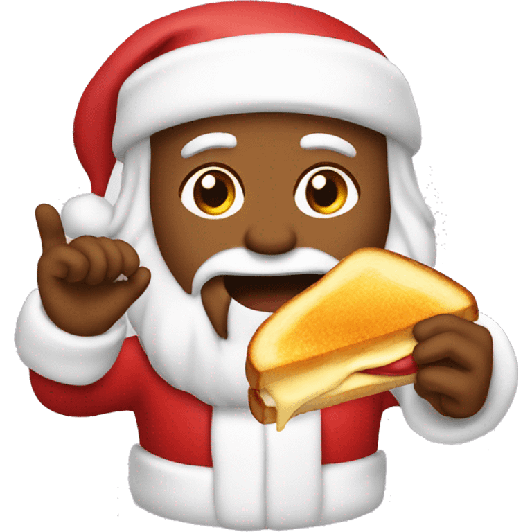 Santa eating grilled cheese emoji