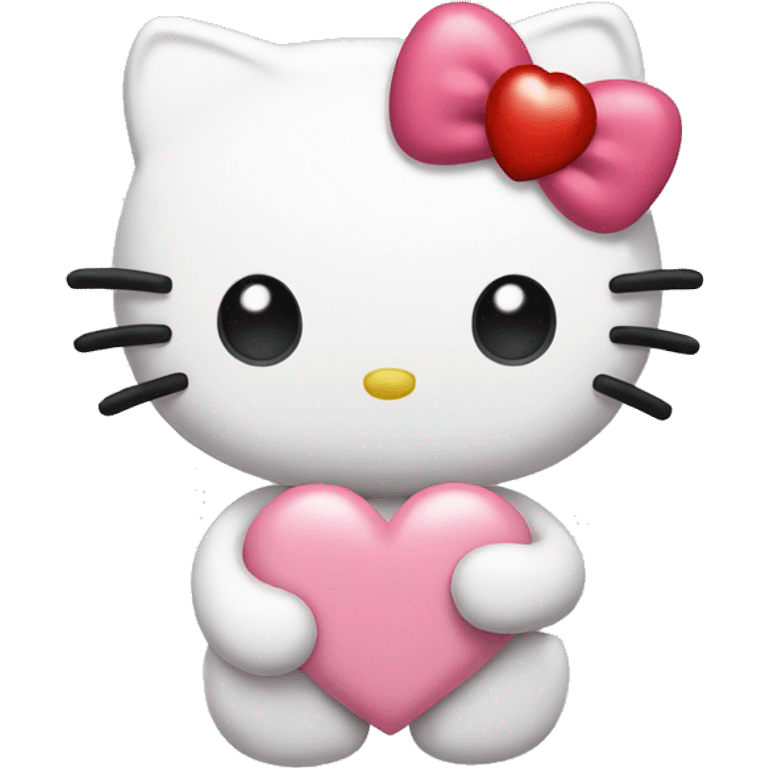 hello kitty with heart emoji