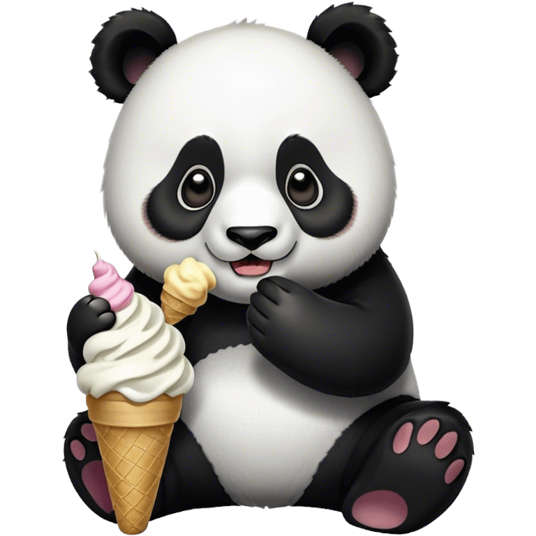 Panda eating ice cream emoji